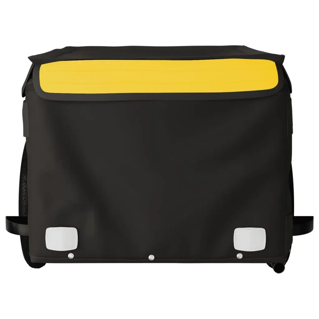 Bike Trailer Iron Construction Yellow Heavy Duty Cargo Transport Bicycle