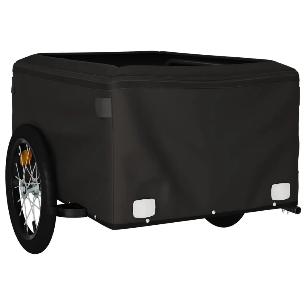 Bike Trailer Heavy Duty Cargo Transport 45kg Load Capacity Iron Yellow and Black
