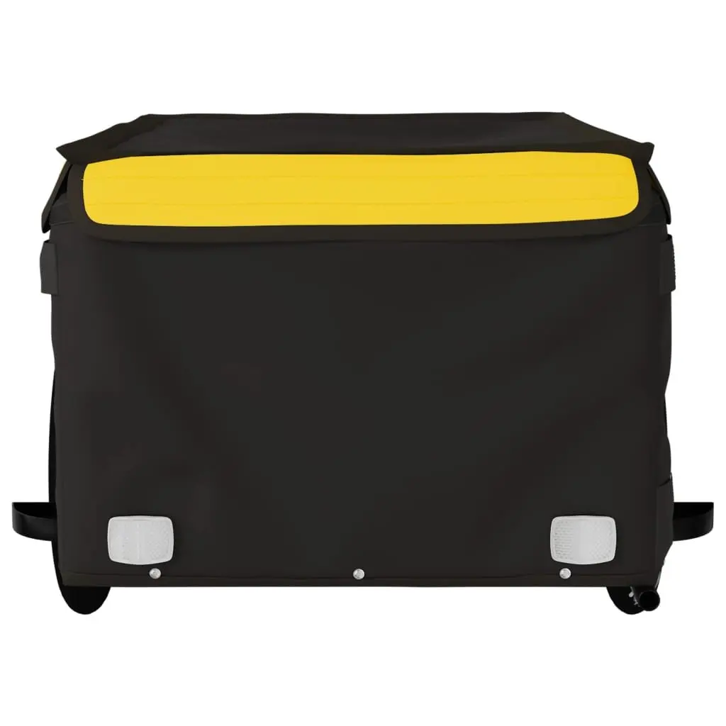 Bike Trailer Heavy Duty Cargo Transport 45kg Load Capacity Iron Yellow and Black