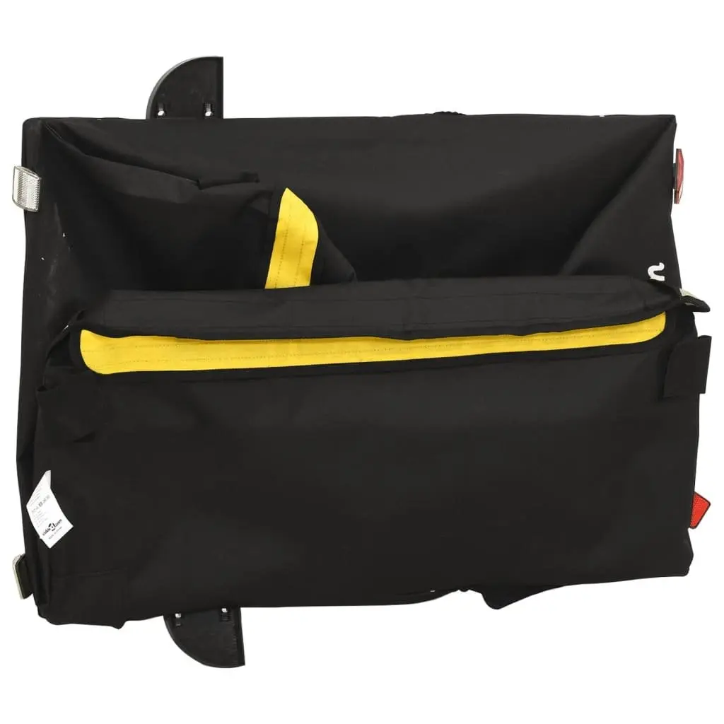 Bike Trailer Heavy Duty Cargo Transport 45kg Load Capacity Iron Yellow and Black