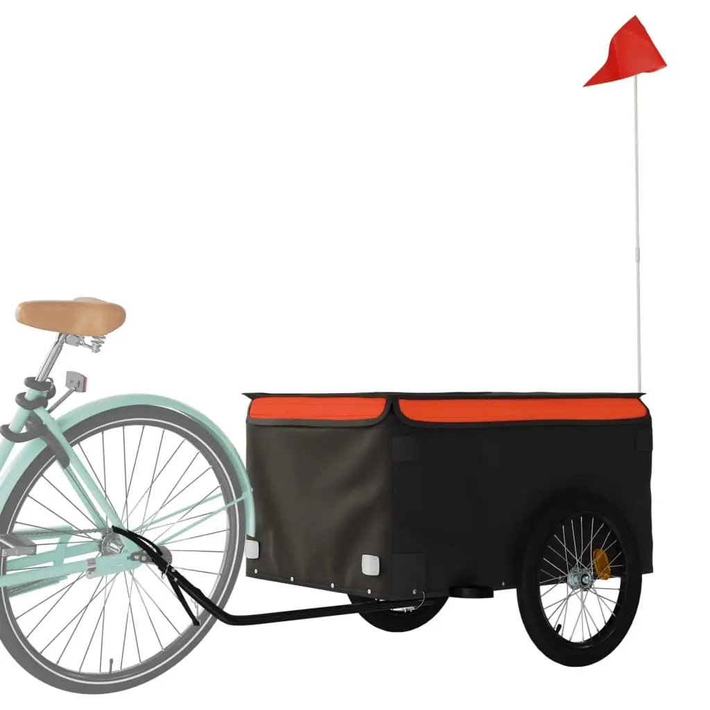 Bike Trailer Heavy Load 45kg Black Cargo Cart Bicycle Hauler