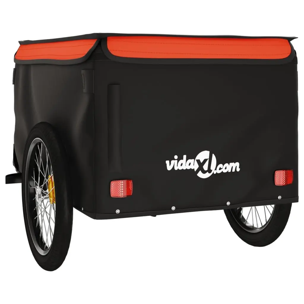 Bike Trailer Heavy Load 45kg Black Cargo Cart Bicycle Hauler