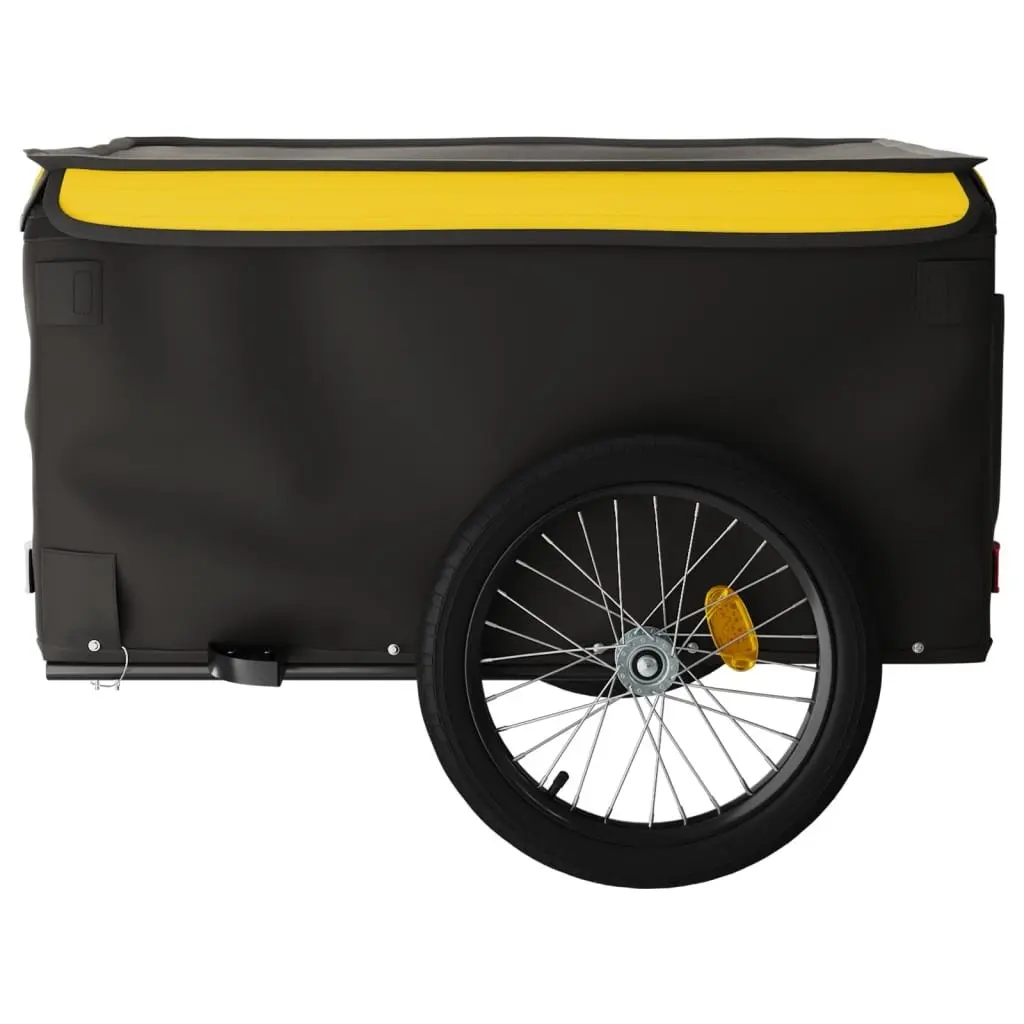 Bicycle Cargo Trailer Heavy Duty Iron 45kg Load Capacity Black Yellow