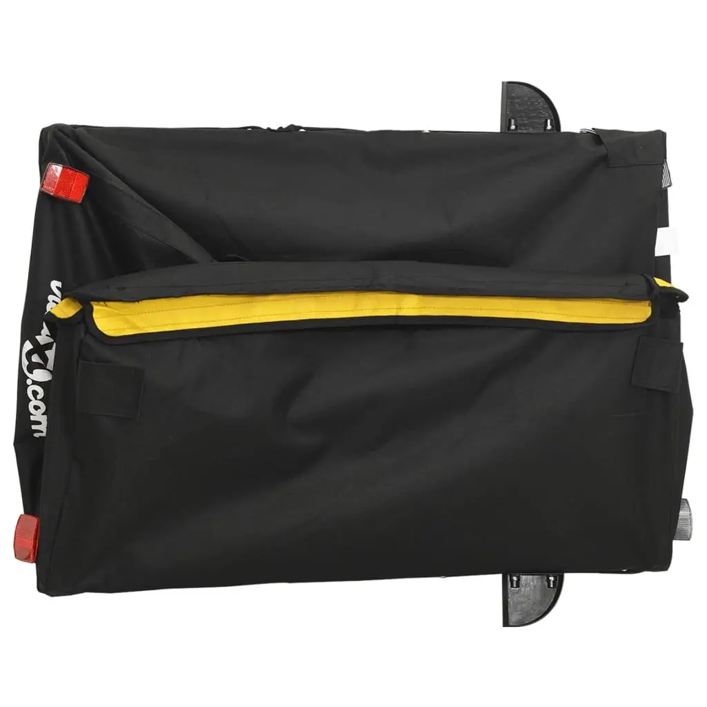 Bicycle Cargo Trailer Heavy Duty Iron 45kg Load Capacity Black Yellow
