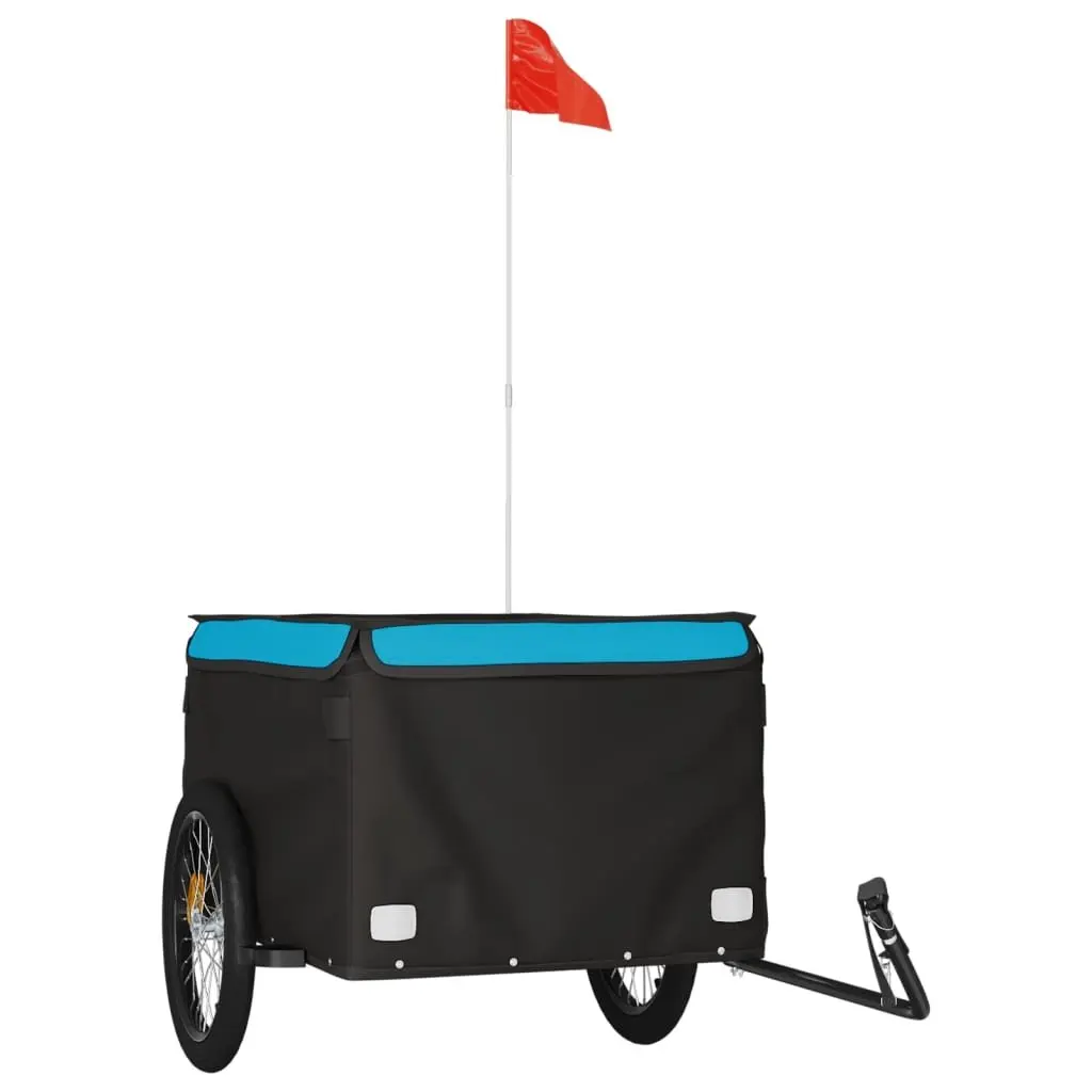 Bike Trailer Cargo Cart Heavy Duty Transport 45kg Capacity Blue