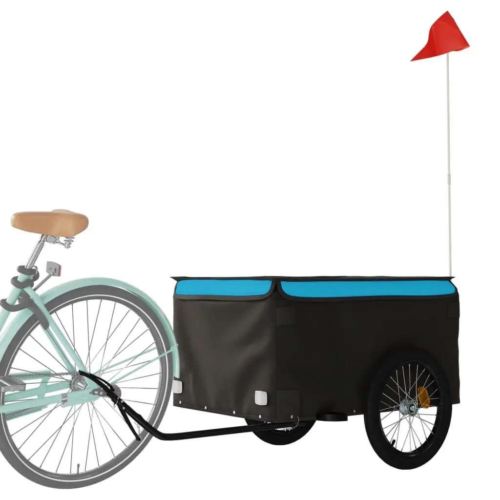 Bike Trailer Cargo Cart Heavy Duty Transport 45kg Capacity Blue