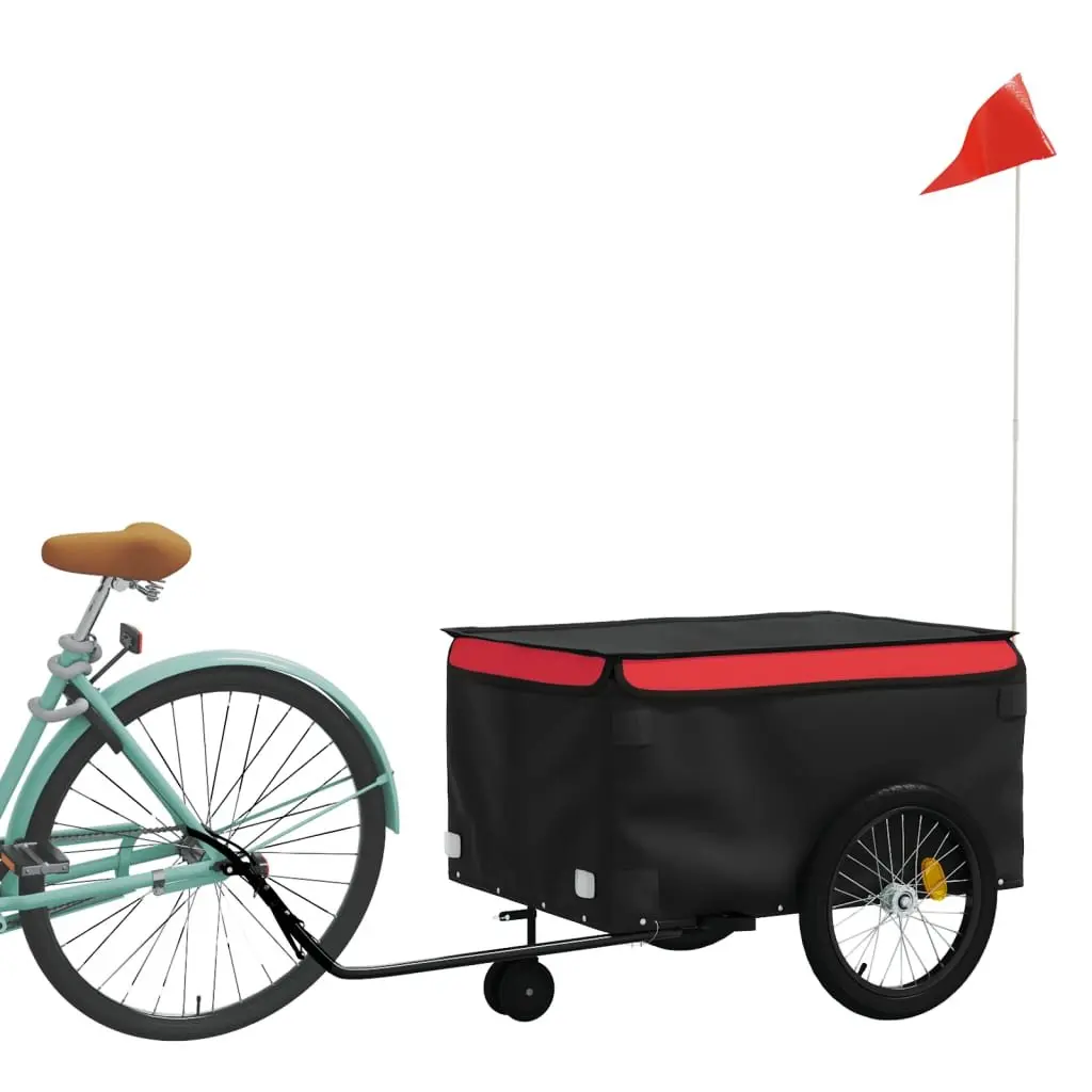 Bicycle Cargo Trailer Heavy Duty 45kg Load Capacity Red