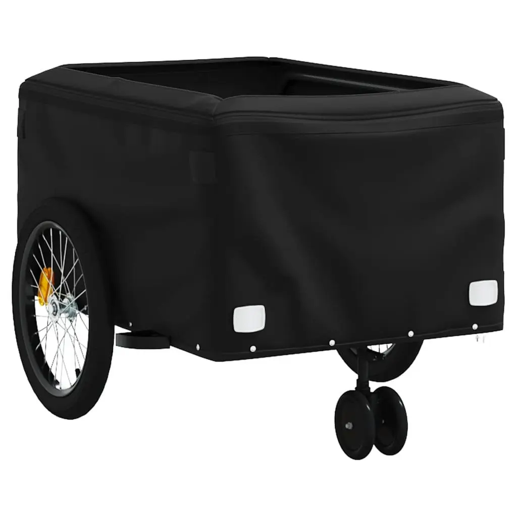 Bike Trailer Cargo Transport Iron Frame 45kg Load Capacity Yellow