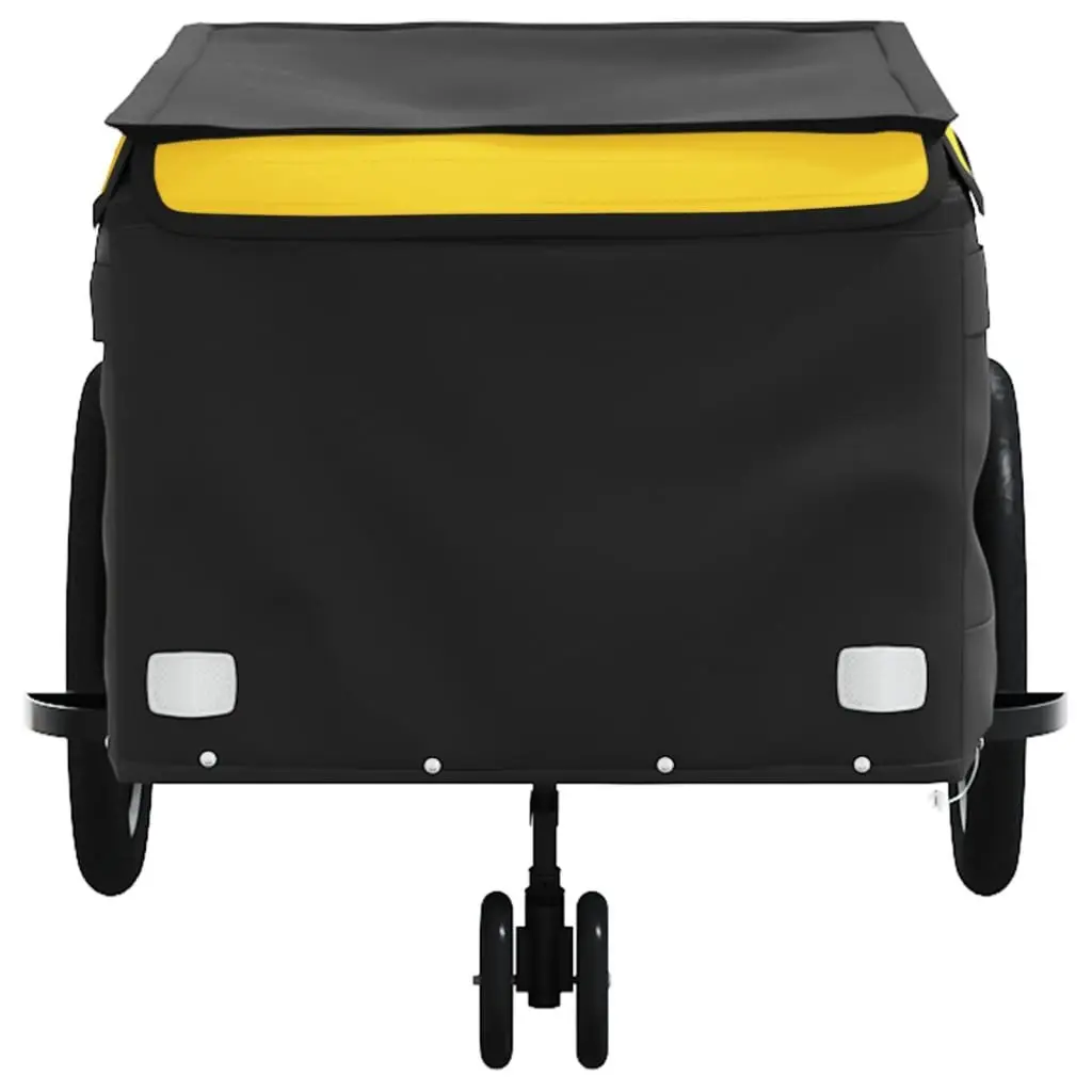 Bike Trailer Cargo Transport Iron Frame 45kg Load Capacity Yellow