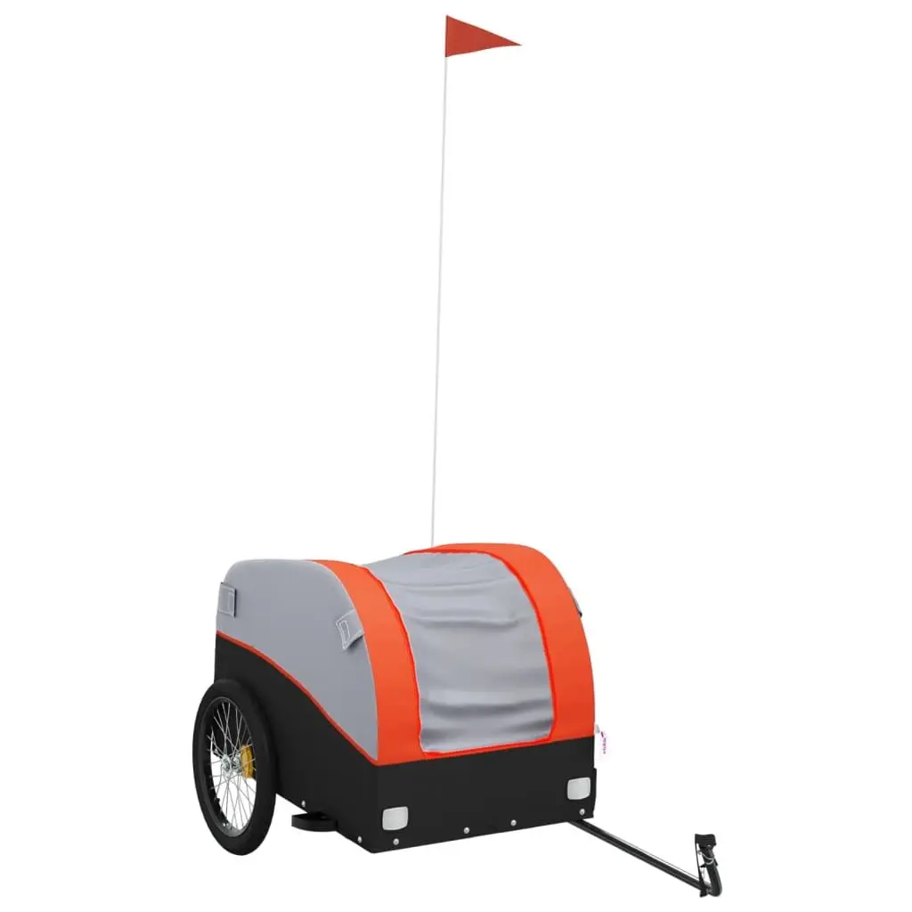 Bike Trailer Heavy Duty Cargo Hauling Tow Bar Iron 45 kg Orange