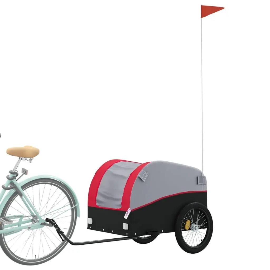 Bike Trailer Heavy Duty Cargo 45kg Load Iron Red