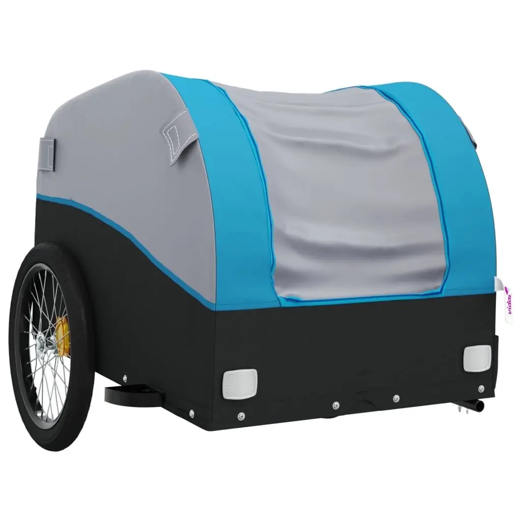 Bike Trailer Cargo Cart 45kg Load Capacity Iron Frame Blue