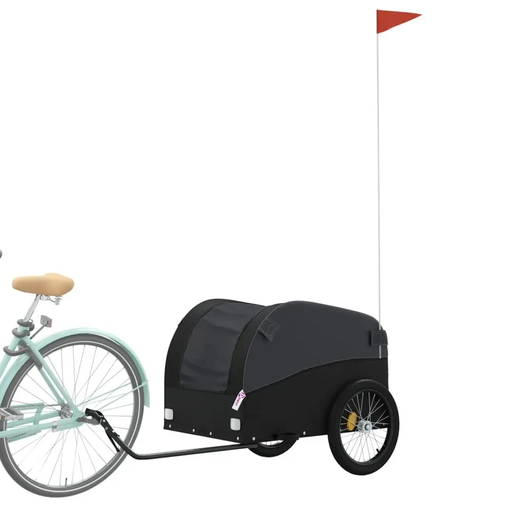 Bike Trailer Heavy Duty Cargo Hauler 45kg Load Capacity Black