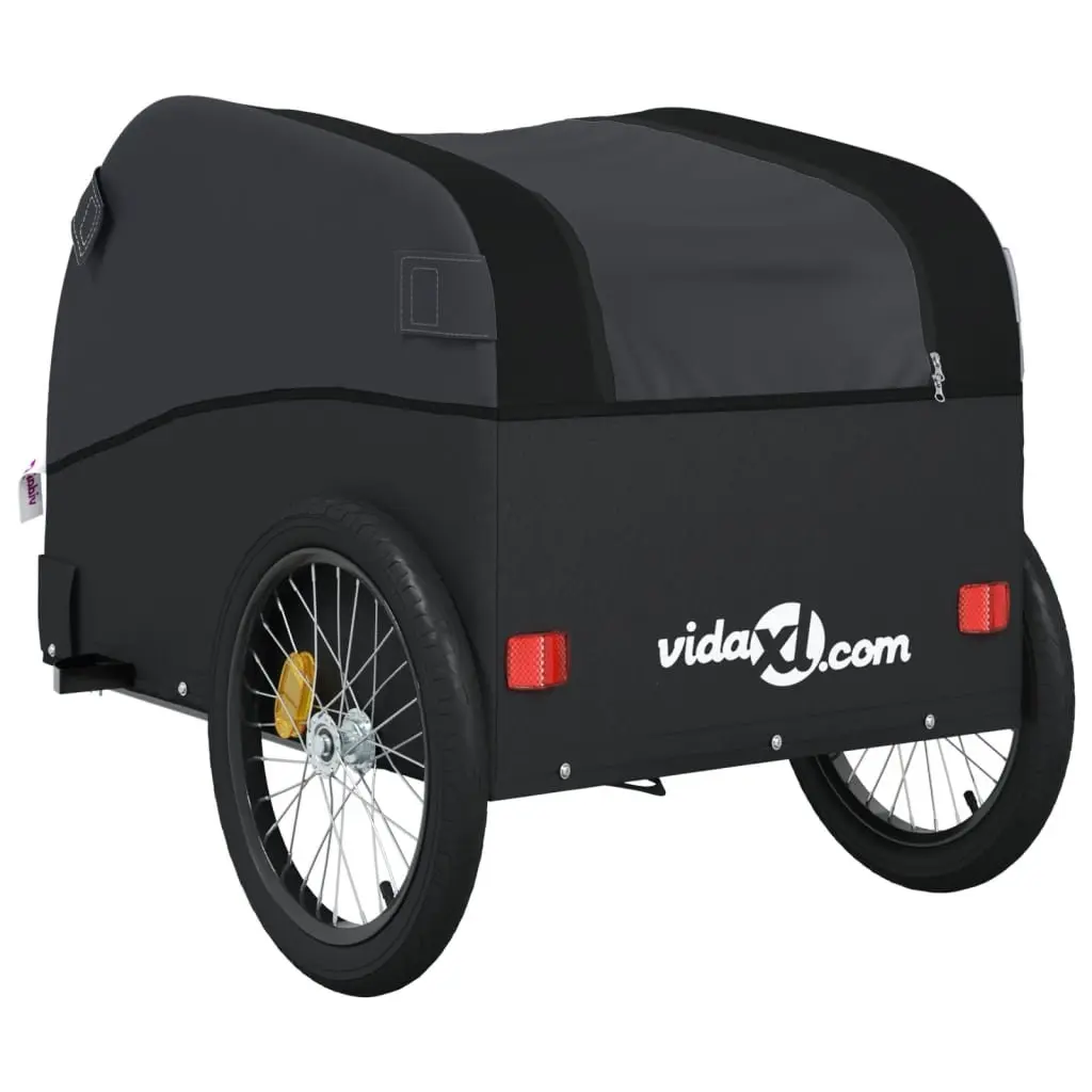 Bike Trailer Heavy Duty Cargo Hauler 45kg Load Capacity Black