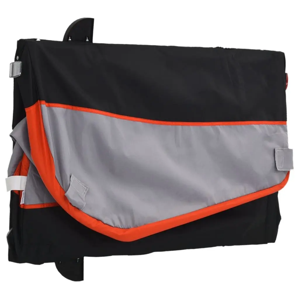 Bike Trailer Cargo Hauling 45kg Load Capacity Iron Frame Orange Black