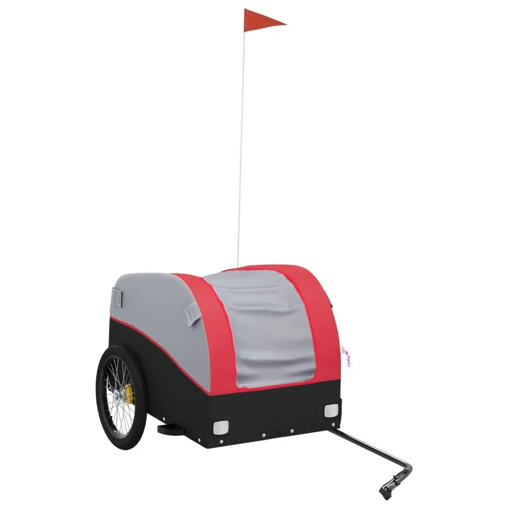 Bicycle Cargo Trailer Heavy Duty Load 45kg Red Iron