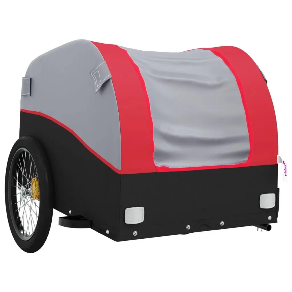 Bicycle Cargo Trailer Heavy Duty Load 45kg Red Iron