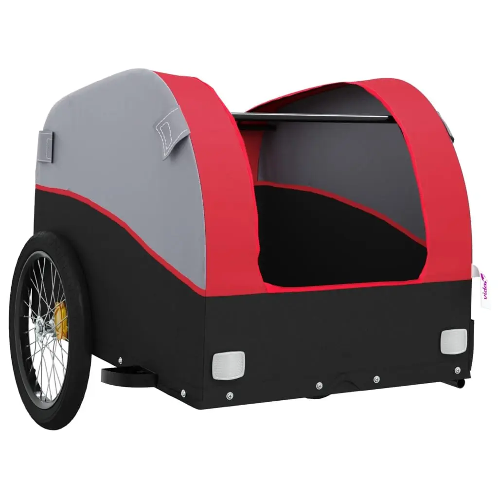 Bicycle Cargo Trailer Heavy Duty Load 45kg Red Iron