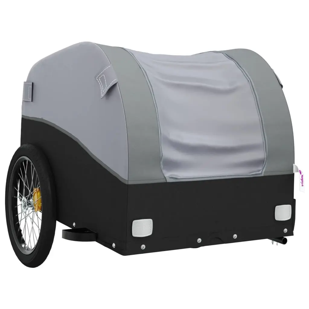 Bike Trailer Cargo Cart Hauling Heavy Goods 45kg Load Capacity Iron Grey