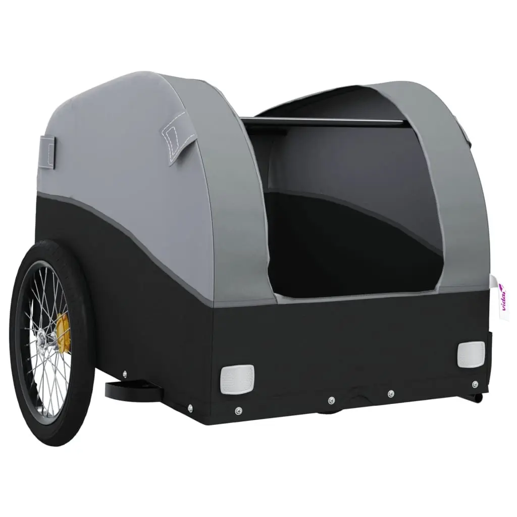 Bike Trailer Cargo Cart Hauling Heavy Goods 45kg Load Capacity Iron Grey