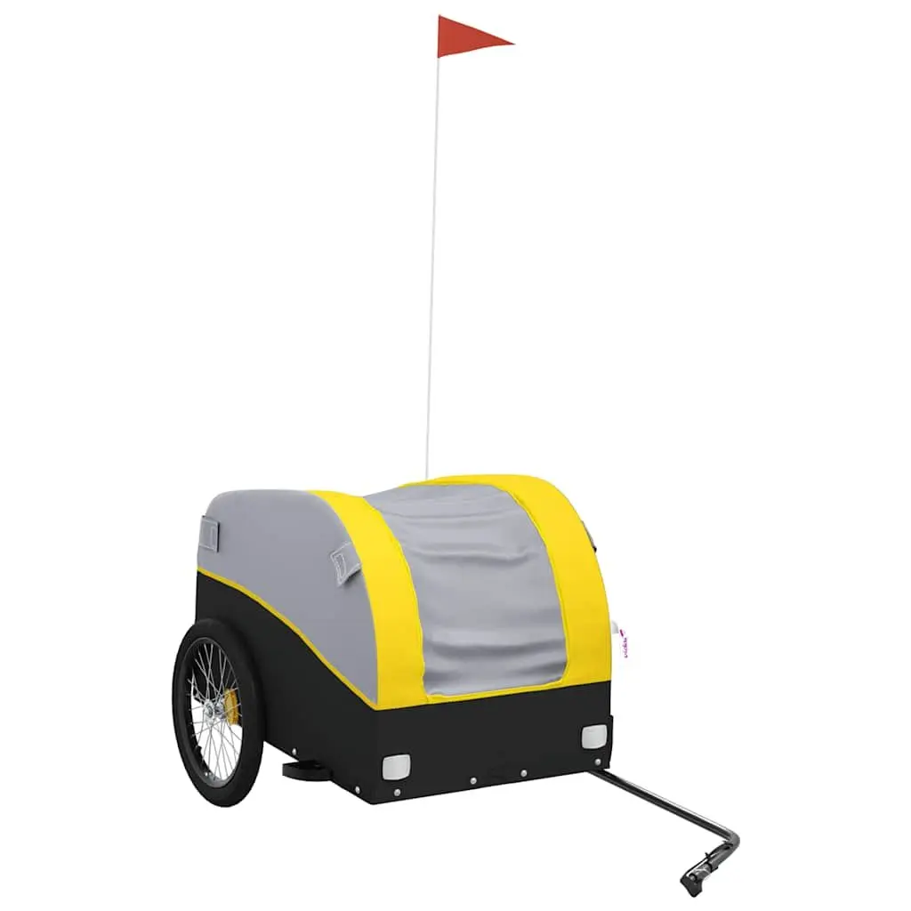 Bike Trailer Cargo Cart Hauling 45 kg Load Capacity Iron Yellow