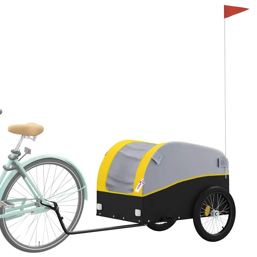 Bike Trailer Cargo Cart Hauling 45 kg Load Capacity Iron Yellow