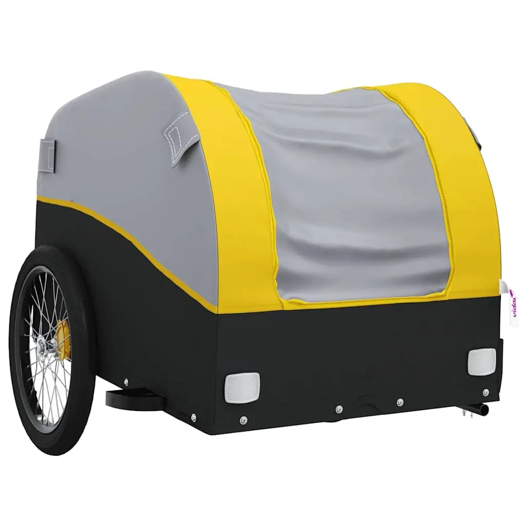 Bike Trailer Cargo Cart Hauling 45 kg Load Capacity Iron Yellow