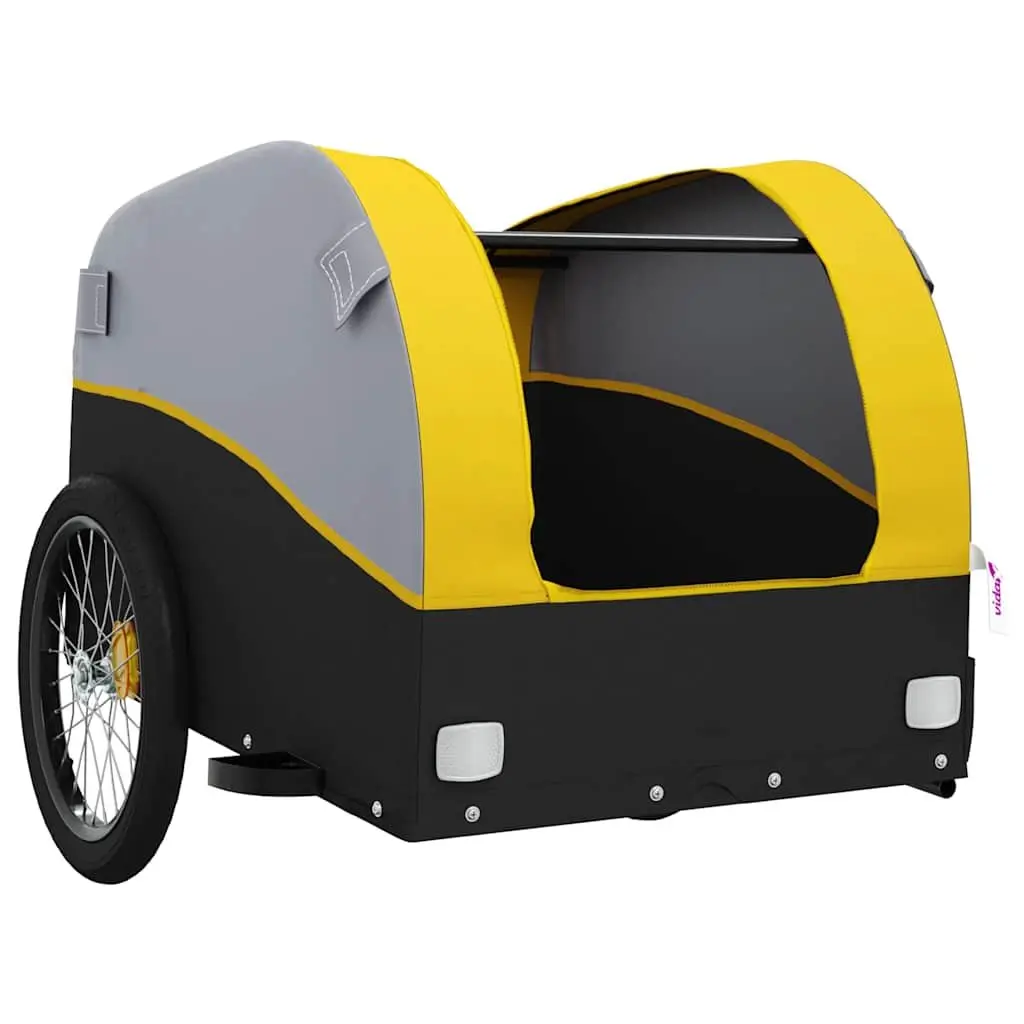 Bike Trailer Cargo Cart Hauling 45 kg Load Capacity Iron Yellow