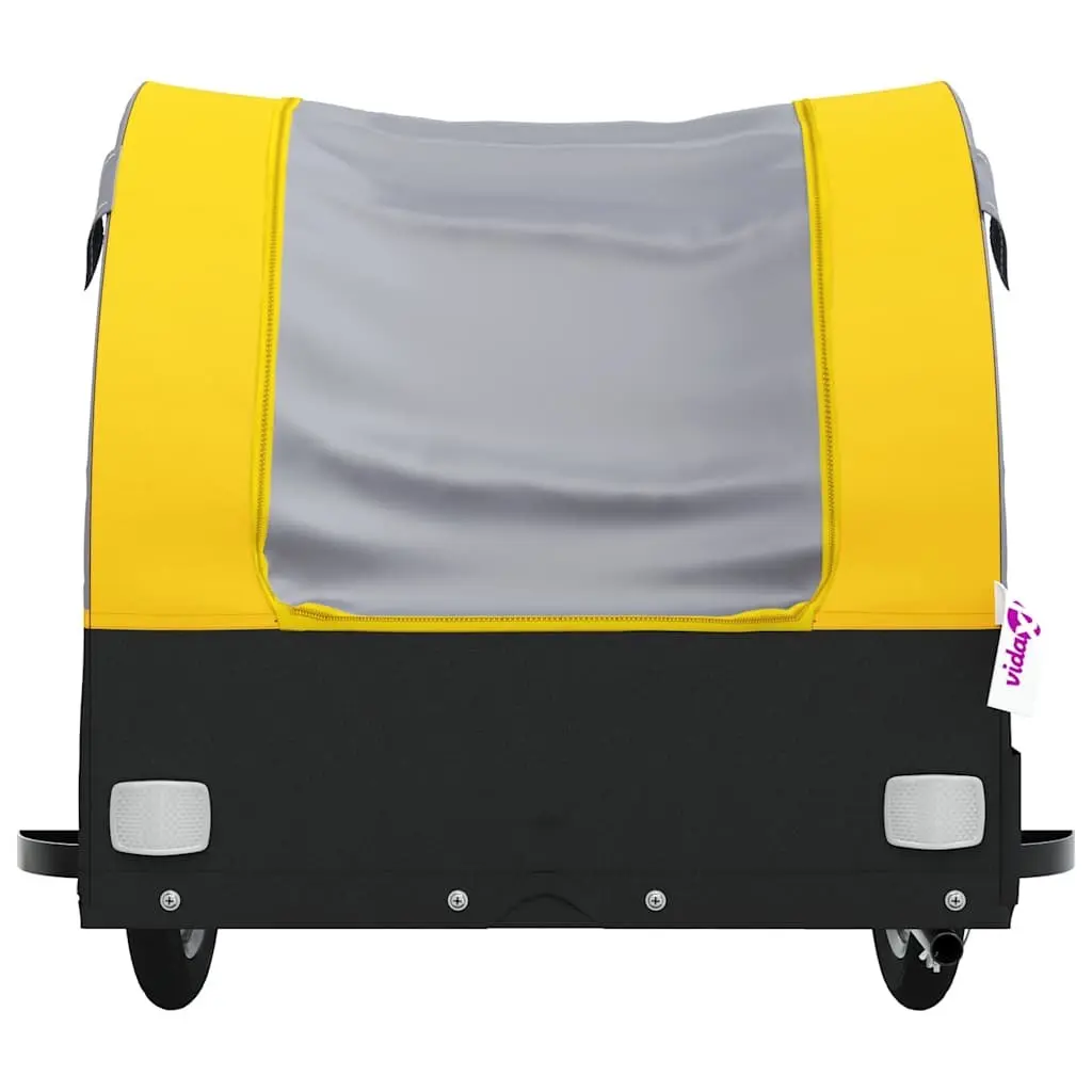 Bike Trailer Cargo Cart Hauling 45 kg Load Capacity Iron Yellow