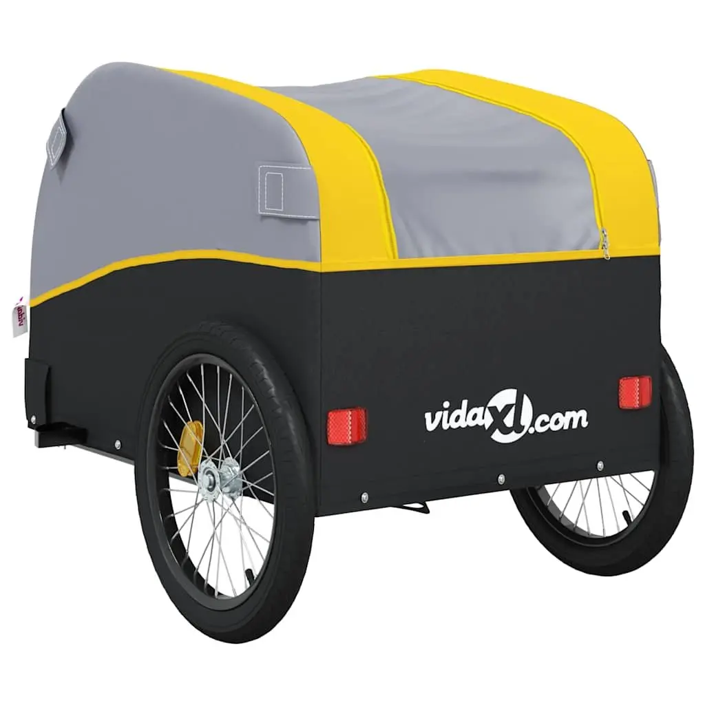 Bike Trailer Cargo Cart Hauling 45 kg Load Capacity Iron Yellow