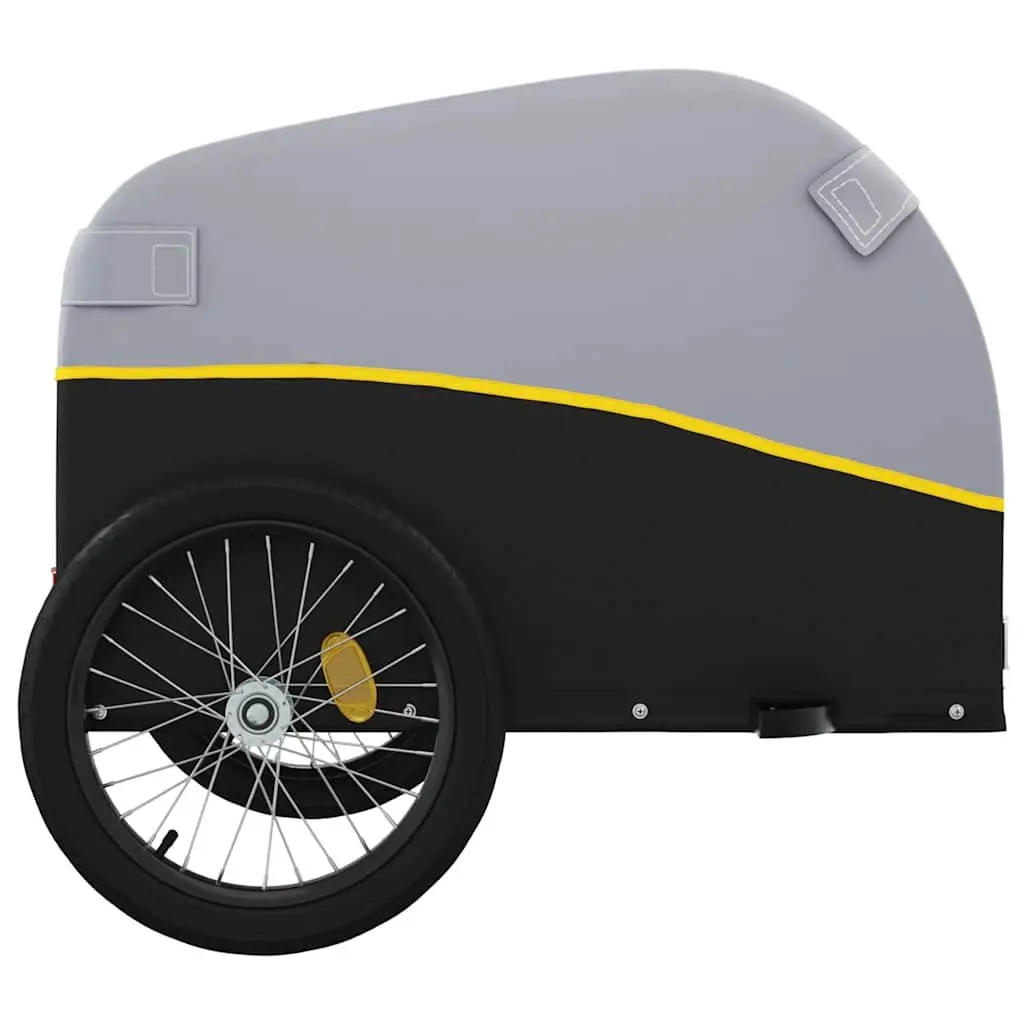 Bike Trailer Cargo Cart Hauling 45 kg Load Capacity Iron Yellow