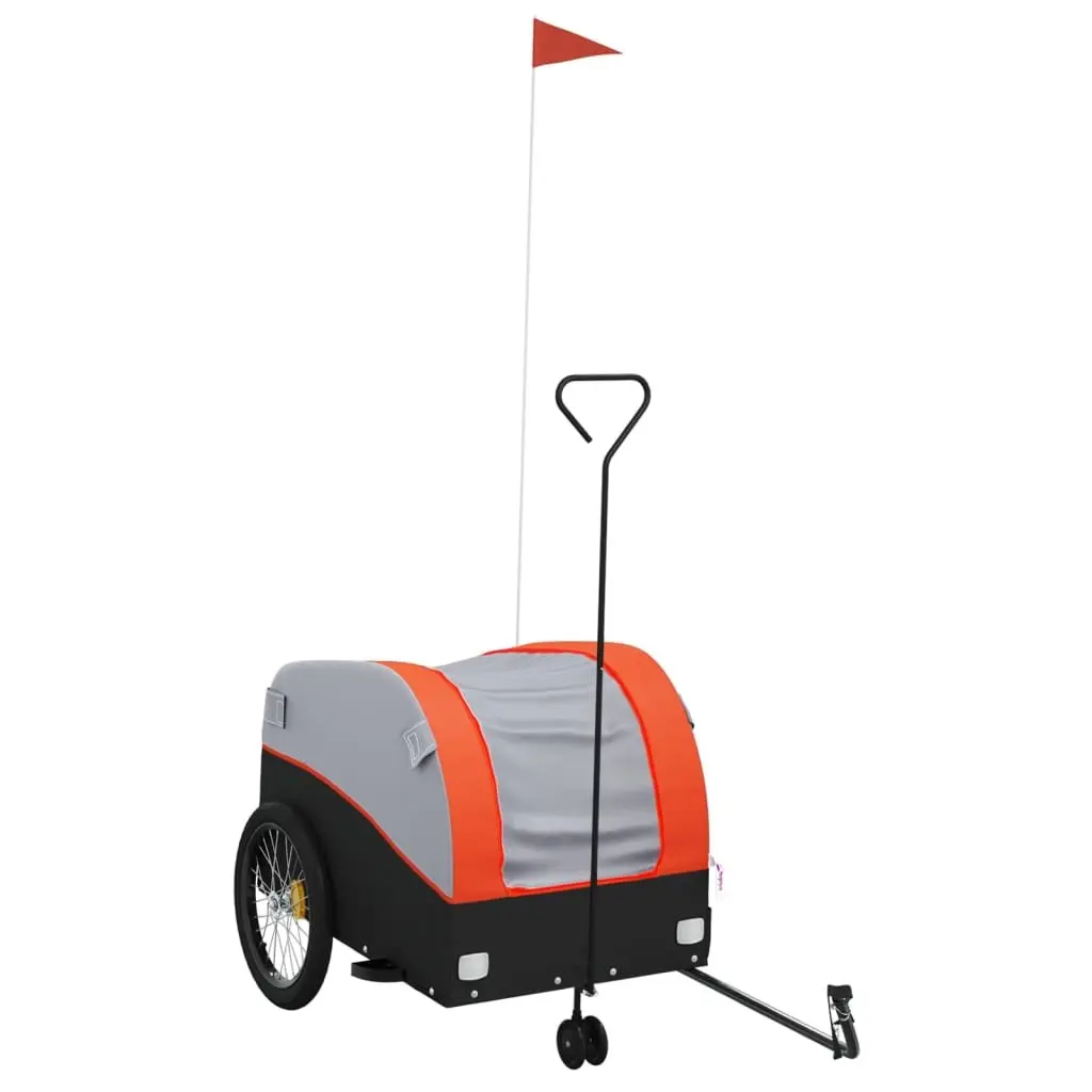 Bike Trailer Cargo Cart Hauling 45 kg Iron Orange