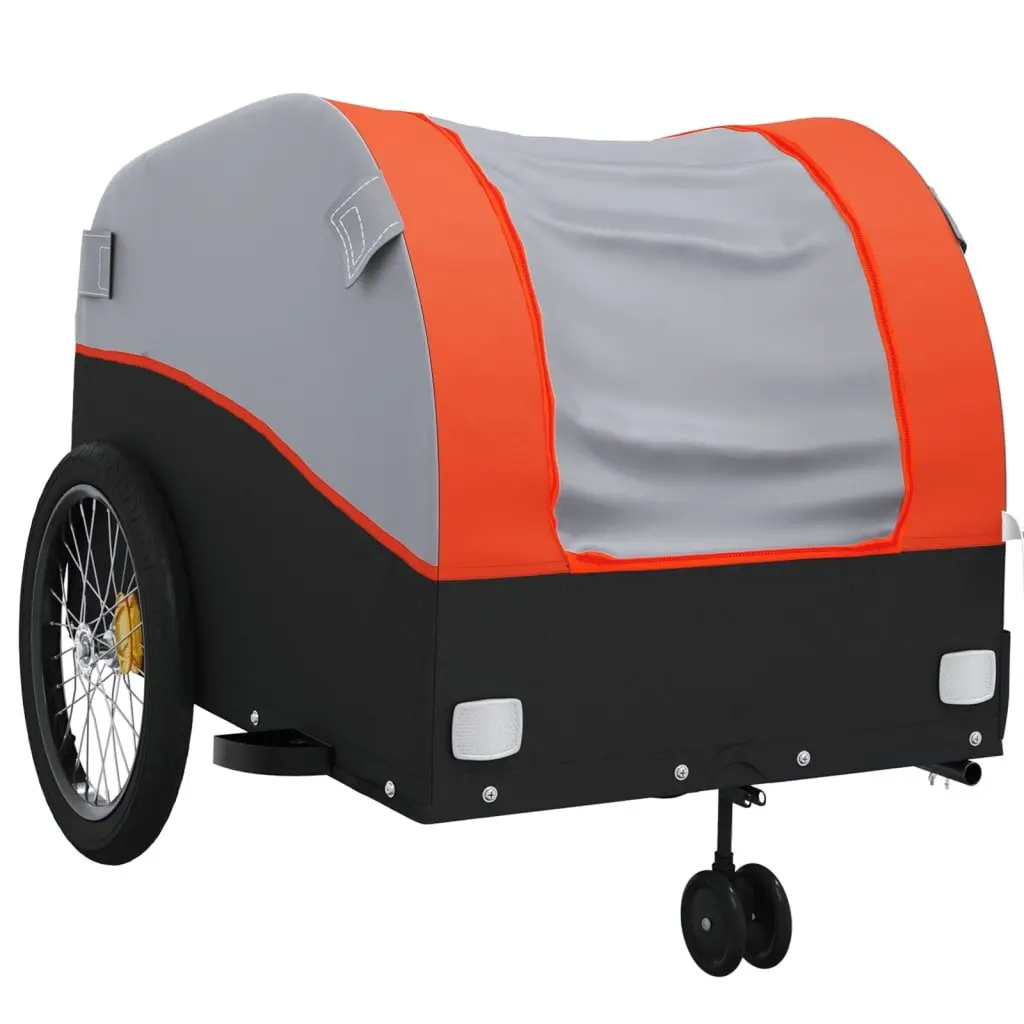 Bike Trailer Cargo Cart Hauling 45 kg Iron Orange