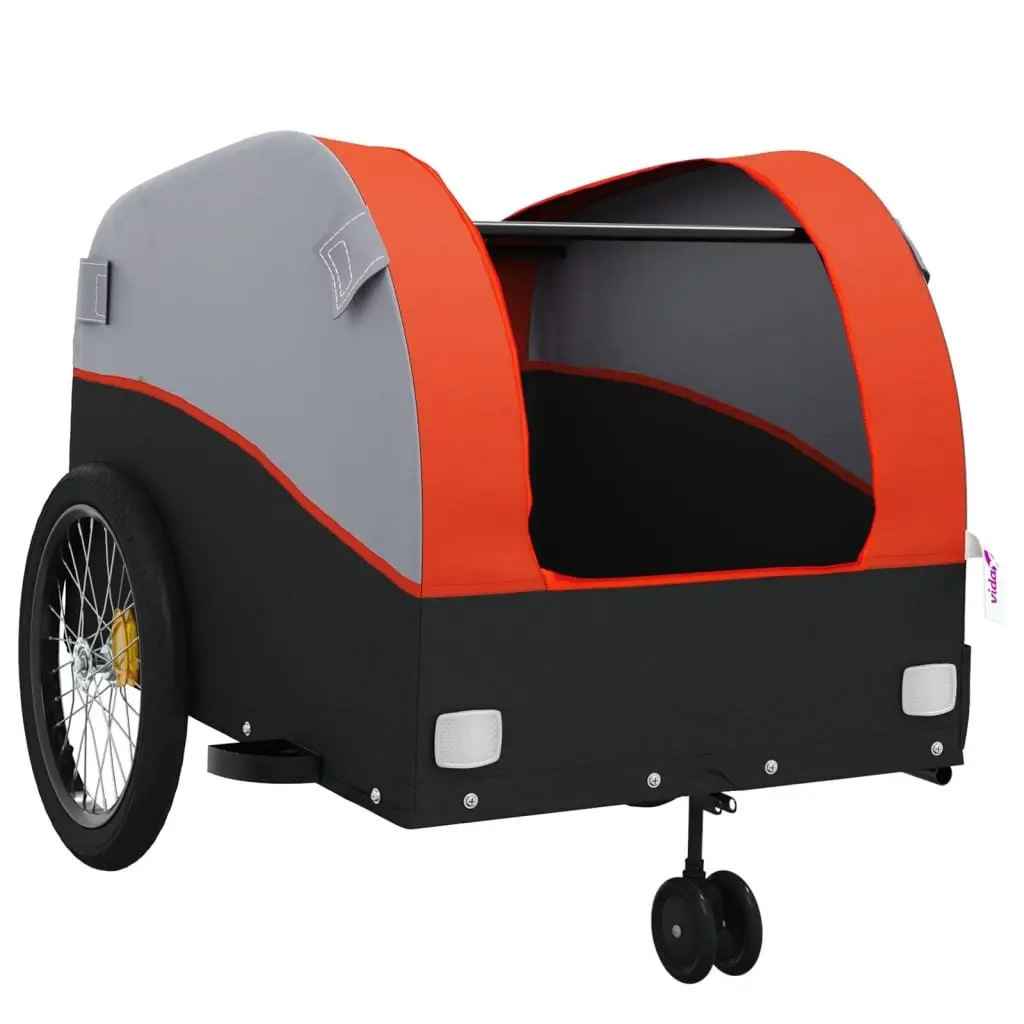 Bike Trailer Cargo Cart Hauling 45 kg Iron Orange