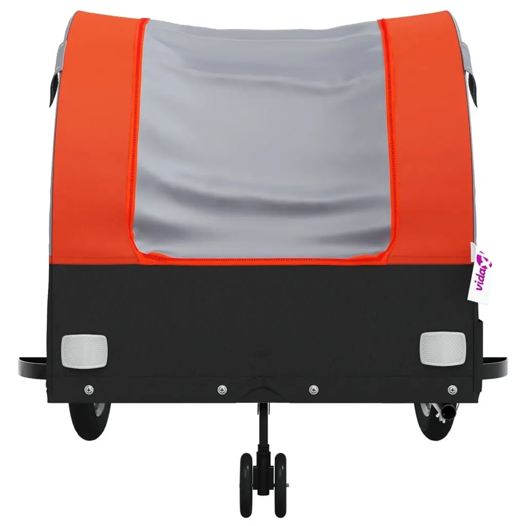 Bike Trailer Cargo Cart Hauling 45 kg Iron Orange
