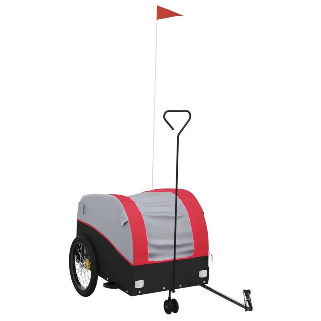 Bike Trailer Heavy Duty Cargo Transport 45kg Load Capacity Red Iron