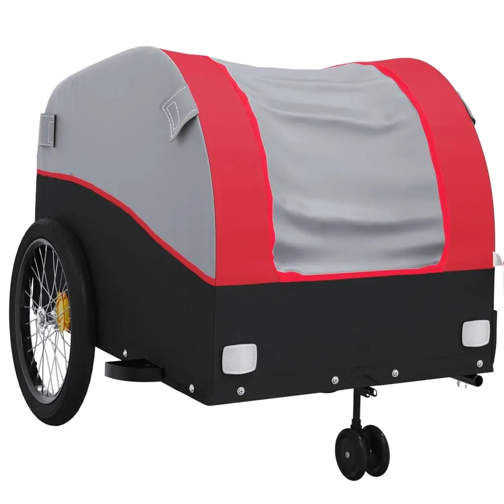 Bike Trailer Heavy Duty Cargo Transport 45kg Load Capacity Red Iron