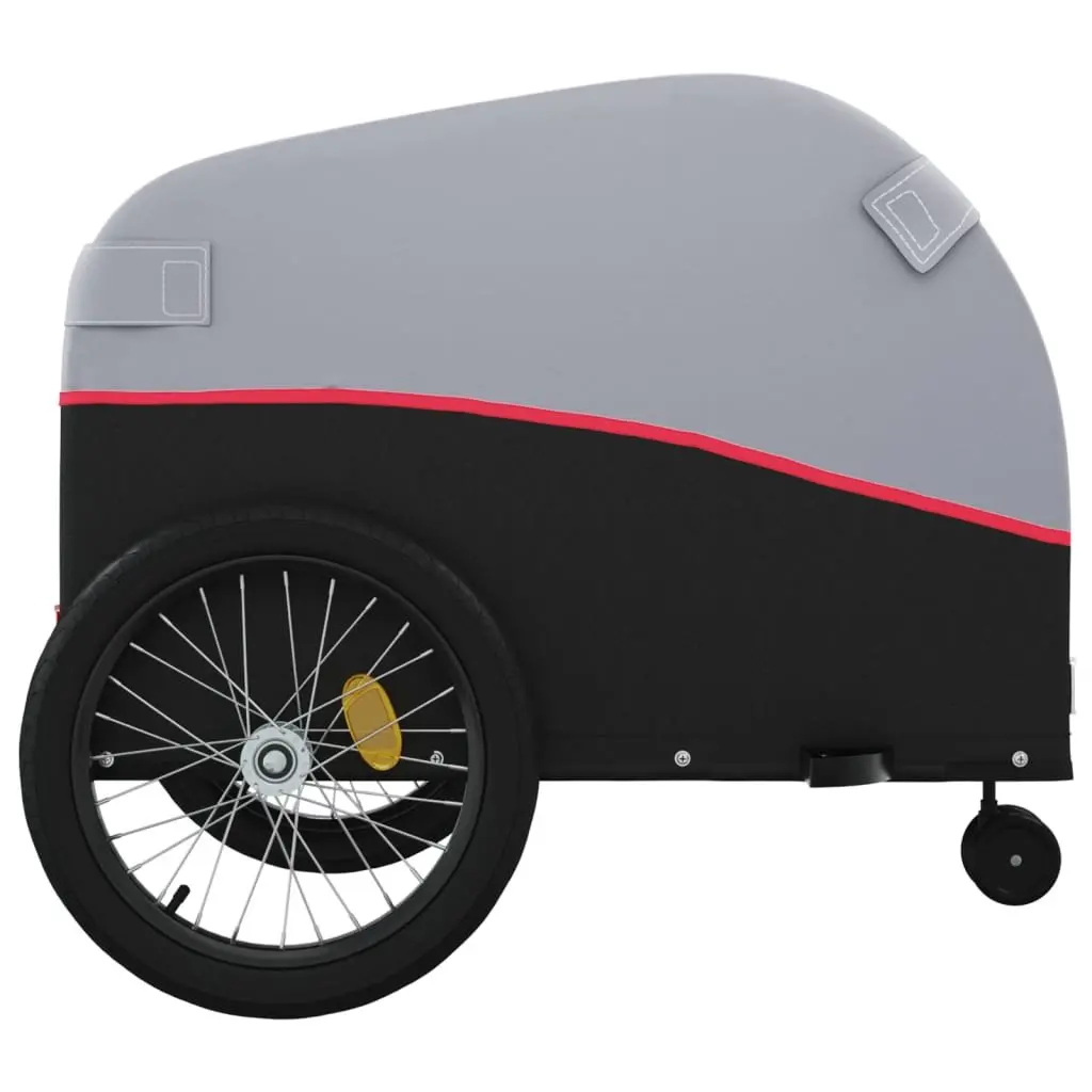 Bike Trailer Heavy Duty Cargo Transport 45kg Load Capacity Red Iron