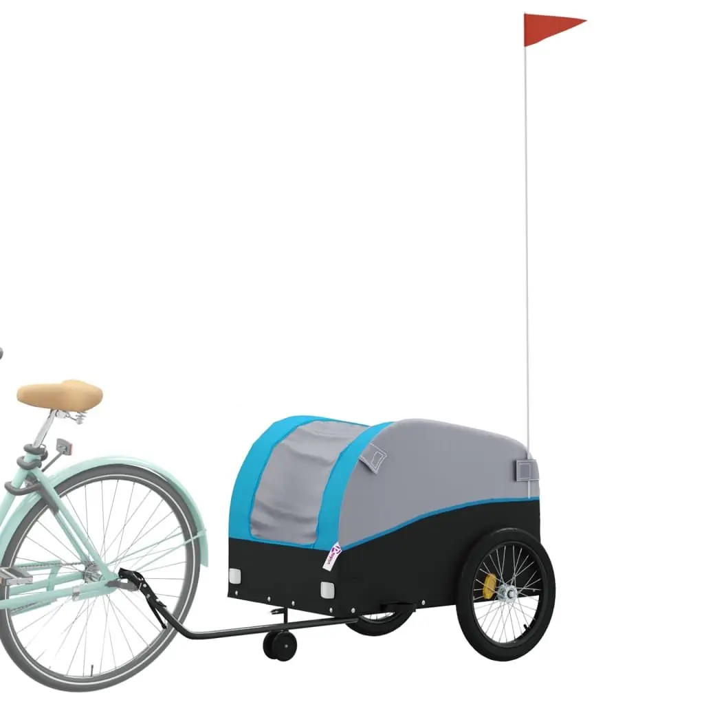 Bike Trailer Heavy Duty Cargo Transport 45kg Load Capacity Blue