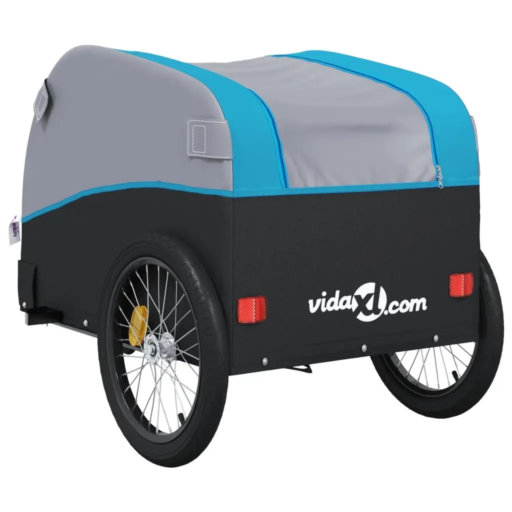 Bike Trailer Heavy Duty Cargo Transport 45kg Load Capacity Blue