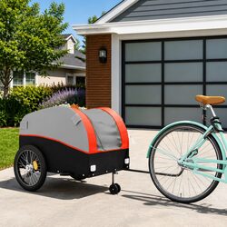Reliable Orange Iron Bike Trailer - 45kg Capacity