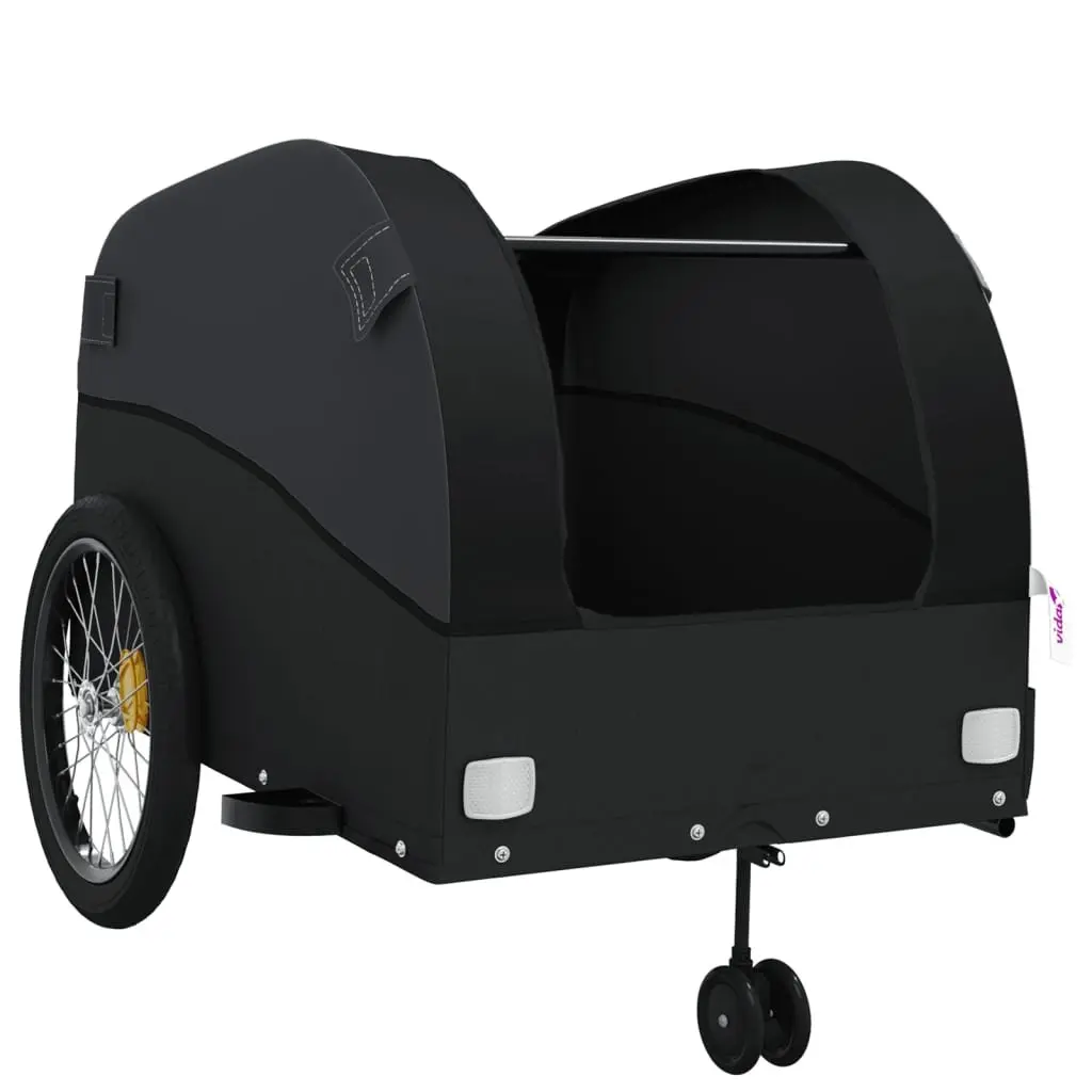Bike Trailer Heavy Cargo Transport 45kg Load Capacity Black Iron