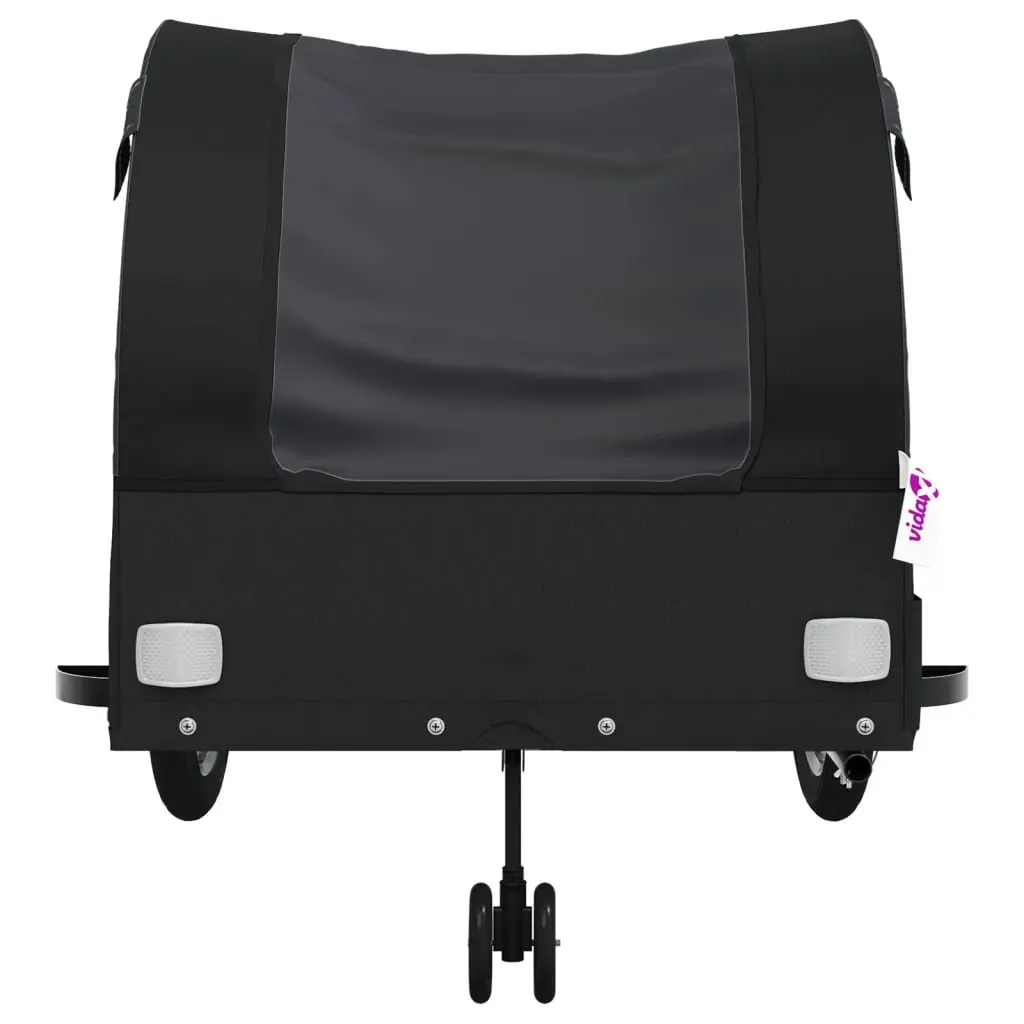 Bike Trailer Heavy Cargo Transport 45kg Load Capacity Black Iron
