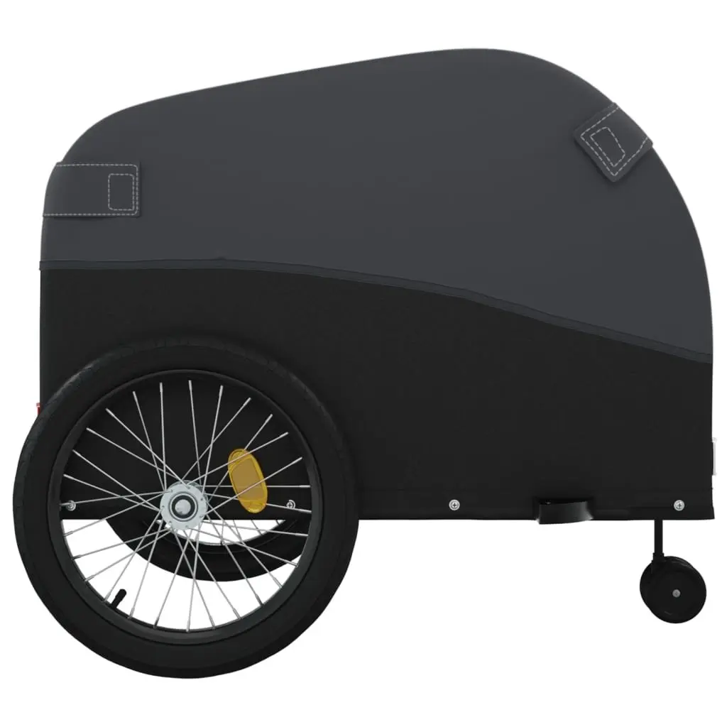 Bike Trailer Heavy Cargo Transport 45kg Load Capacity Black Iron