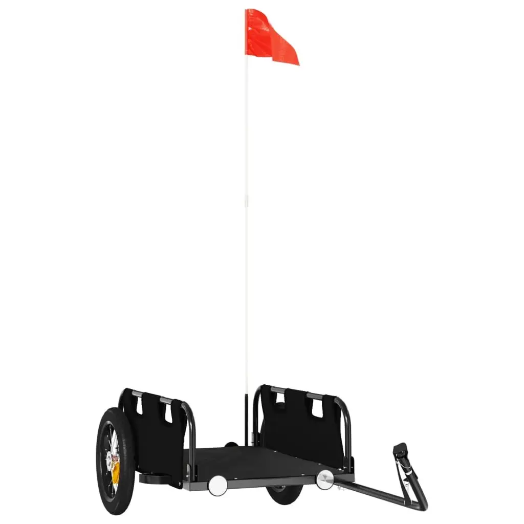 Bike Trailer Cargo Cart Outdoor Transport Storage Black