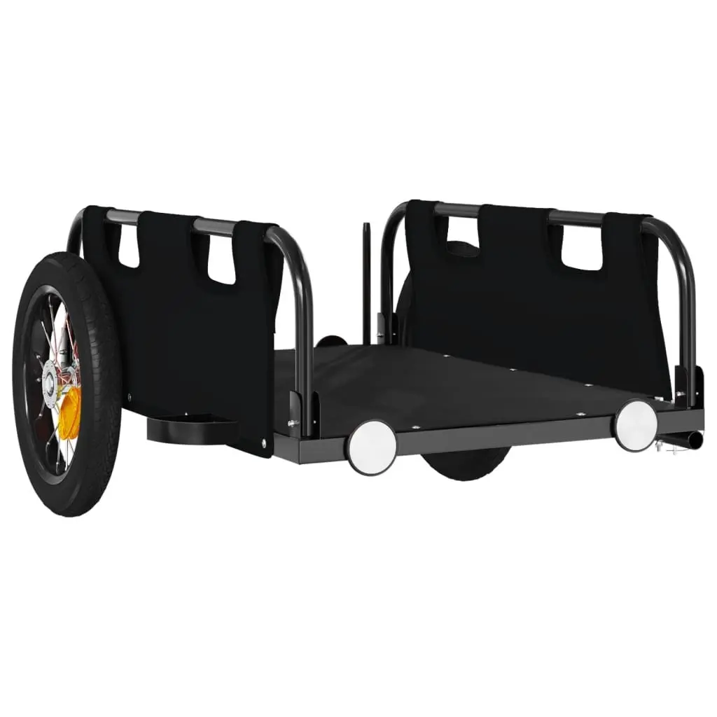 Bike Trailer Cargo Cart Outdoor Transport Storage Black