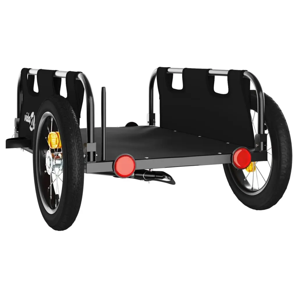 Bike Trailer Cargo Cart Outdoor Transport Storage Black