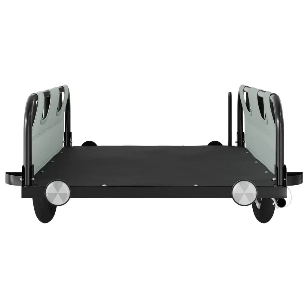 Bike Trailer Cargo Cart Bicycle Attachment Grey Oxford Fabric Iron Frame