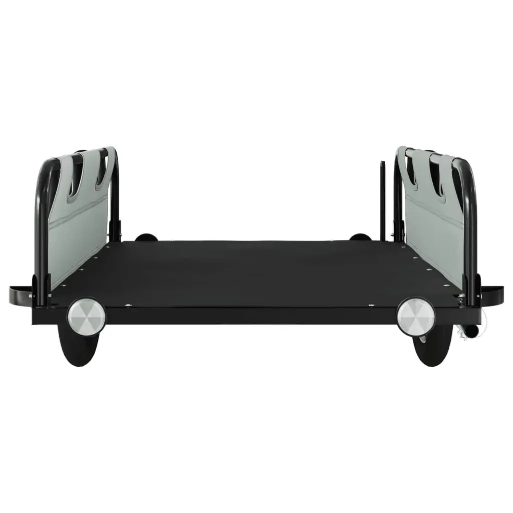 Bicycle Trailer Grey Oxford Fabric Two Wheels Iron Construction