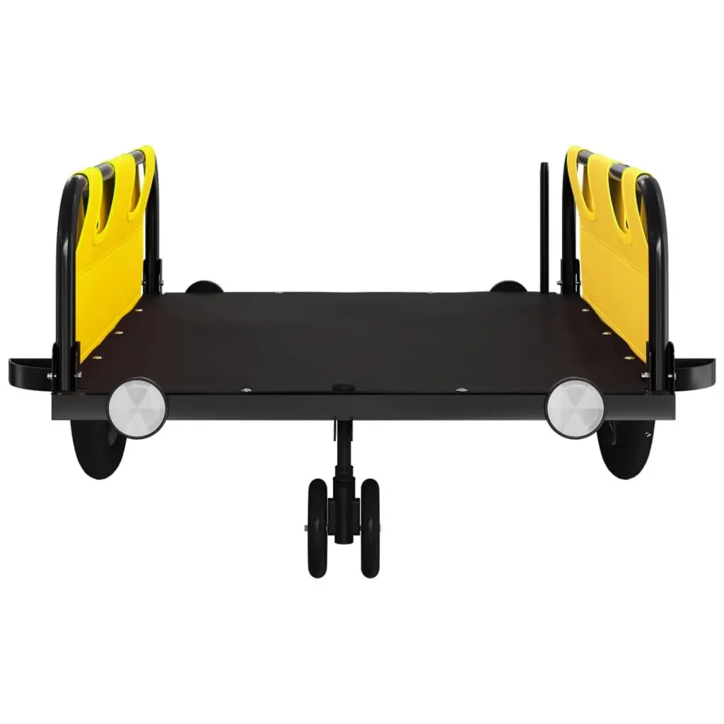 Bicycle Trailer Cargo Cart Transport Yellow Oxford Fabric Iron Frame